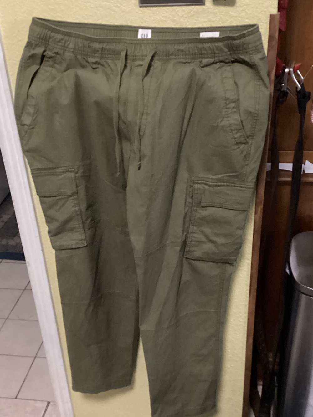 GAP Olive Green Cargo Pants with Drawstring Waist